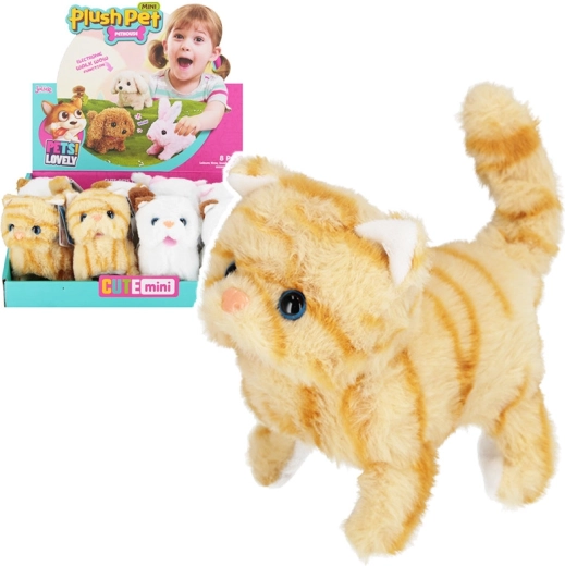 Chaton en peluche avec son et mouvement 20 cm