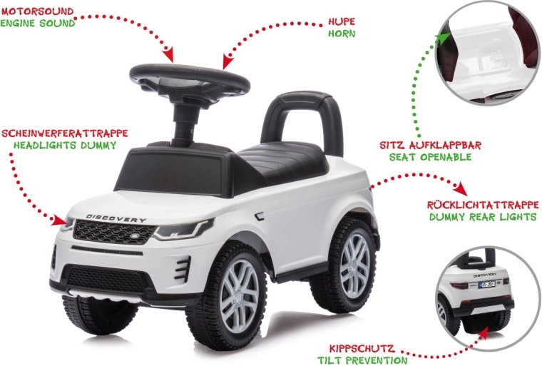 Porteur et trotteur Land Rover Discovery 2 en 1 blanc