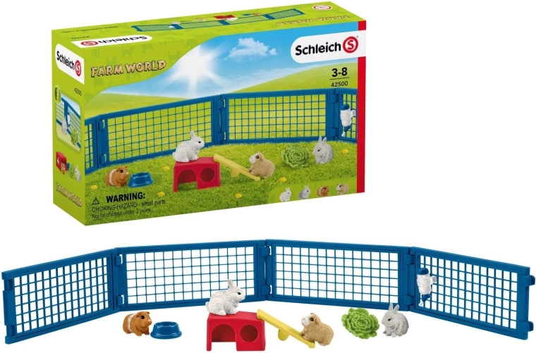 SCHLEICH Farm World® 42500 Enclos pour lapins et cochons d’Inde