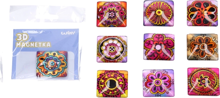 Magnet en verre mandala 4 × 4 cm