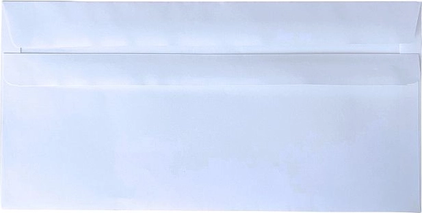 Enveloppe DL autocollante sans fenêtre, enveloppes en papier blanc 110 × 220 mm (50 pcs)