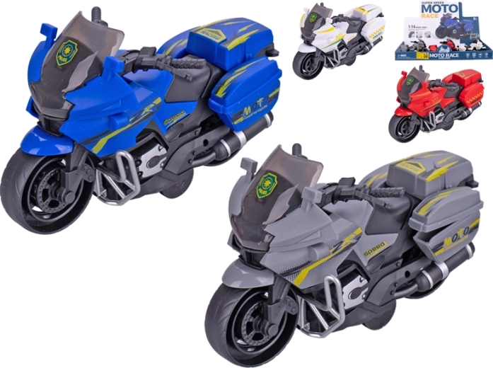 Moto de police à friction 14 cm