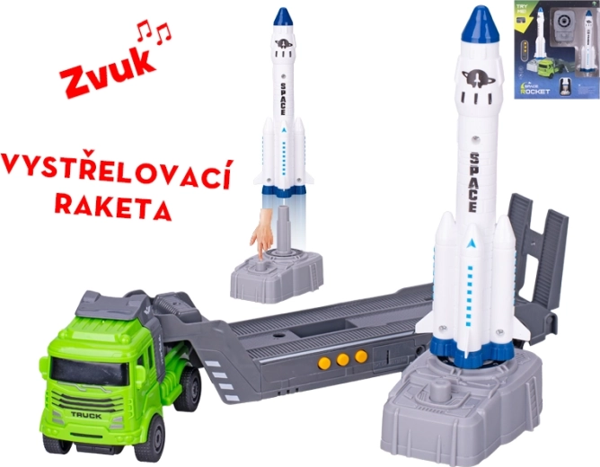 Camion à inertie avec fusée et missile, avec sons