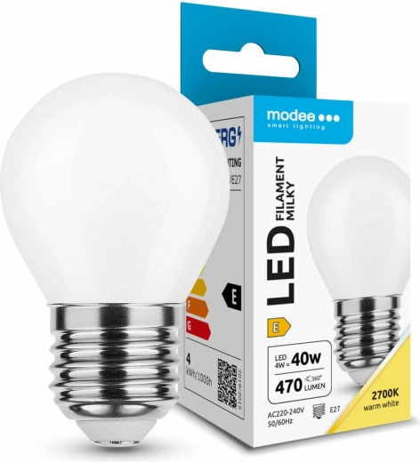 Ampoule LED filament Modee milky globe mini G45 4 W E27 2700 K - 1 pièce