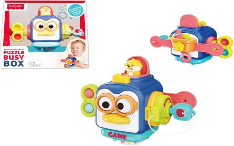 Cube éducatif interactif type busy box pour tout-petits