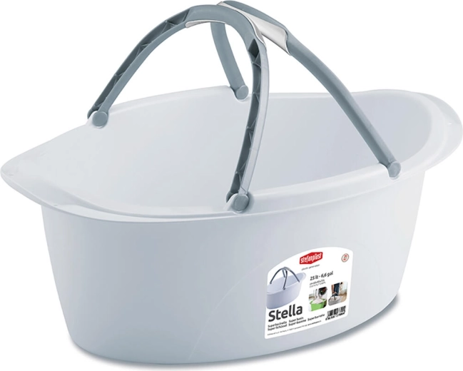 Bassin ovale en plastique STELLA 60 × 40 cm, 25 l, avec poignées