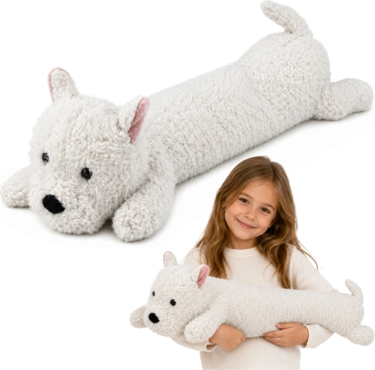 Grand chien en peluche West Highland blanc 90 cm - 1 pièce