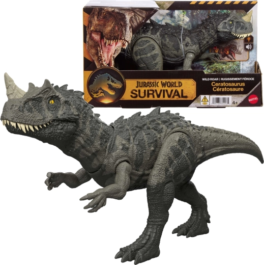 Figurine interactive dinosaure JURASSIC WORLD Survival Cératosaurus 30 cm