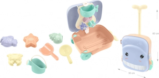 Valisette à roulettes avec set de sable et moulin à eau