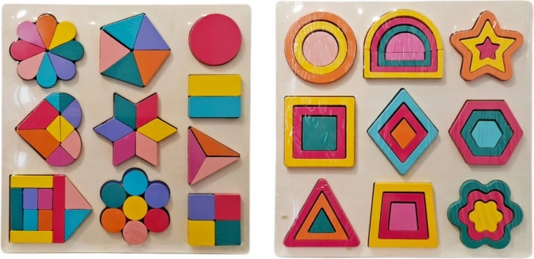 Encastrement éducatif en bois avec formes colorées - 1 pièce