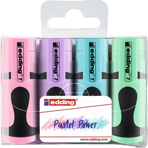 Surligneurs Edding Mini Pastel, set de 4 pièces