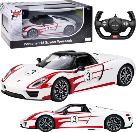Voiture RC Porsche 918 Spyder Weissach 1:14 blanche – Rastar