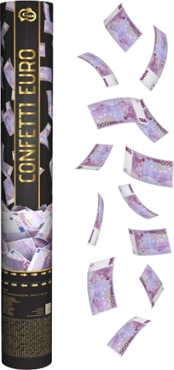 Confettis pneumatiques en film billets en euros