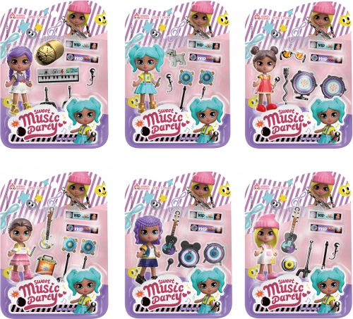 Poupée avec instruments de musique 9 cm