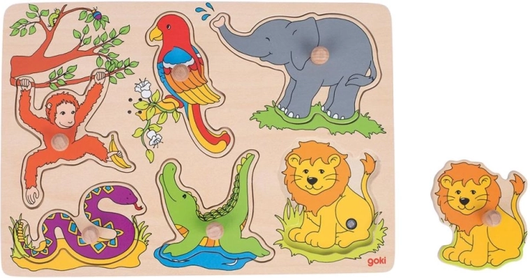 Puzzle sonore en bois – cris d’animaux du zoo