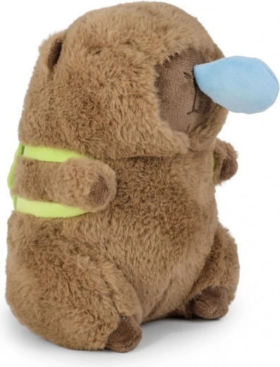capybara en peluche 23 cm avec petit sac à dos tortue