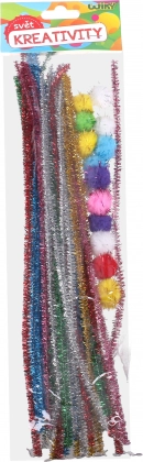 Kit créatif de chenilles et pompons 30 pcs