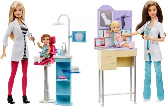 Coffret de jeu Barbie métiers avec poupée