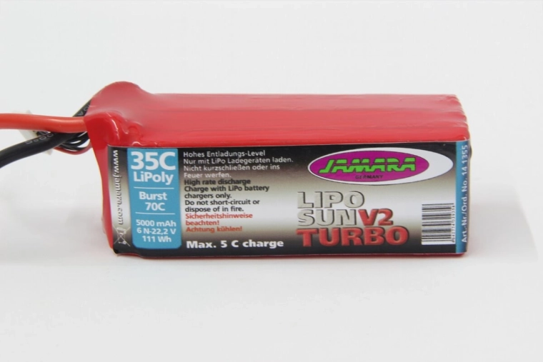 Batterie LiPo LipoSun V2 22,2 V 5000 mAh 111 Wh 35C/70C avec connecteur d’équilibrage GPR 6N