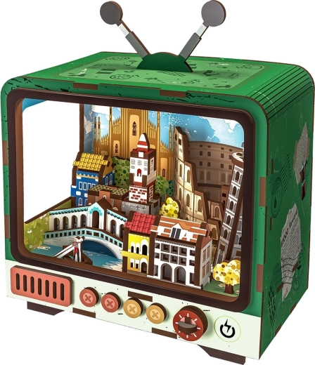 2Kids Toys puzzle 3D en bois rétro TV Venise