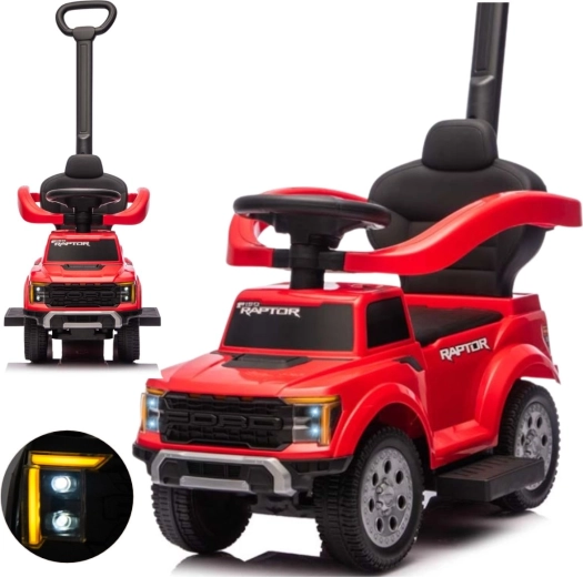 Porteur pour enfant Milly Mally avec poignée de guidage Ford F-150 3-en-1 rouge