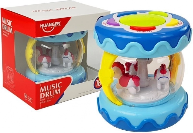 Tambour musical interactif avec carrousel Sons d’animaux