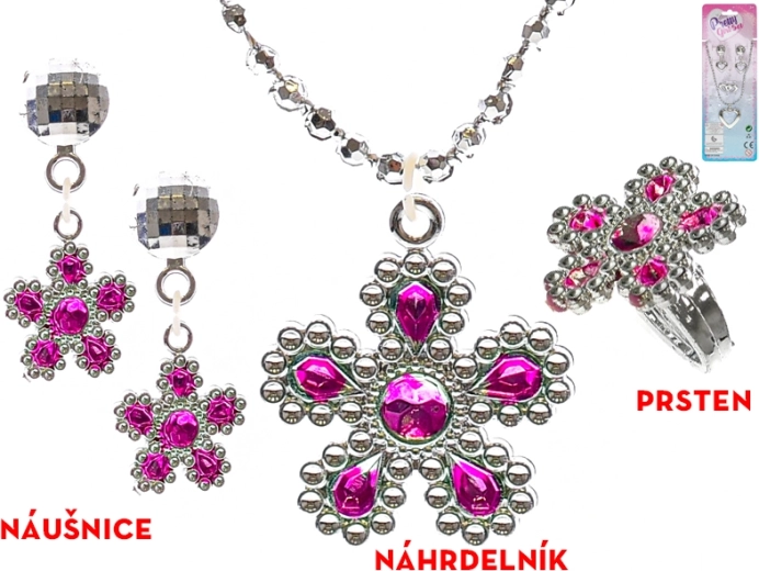 Set de bijoux scintillant pour enfants – collier et boucles d’oreilles (cœur ou fleur)