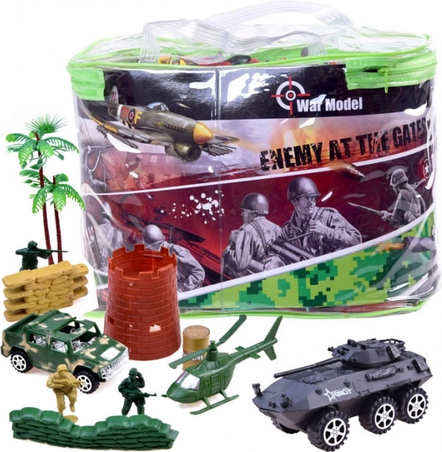 Grande ensemble de jouets militaires avec chars et soldats