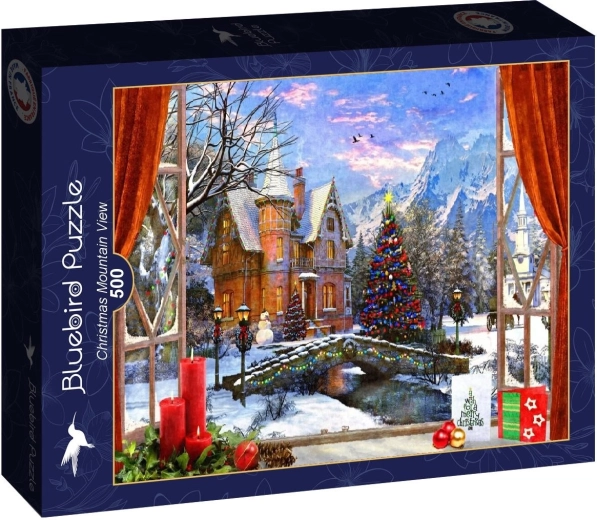 Puzzle Bluebird Vue de montagne de Noël 500 pièces