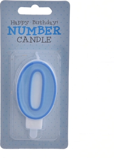 Bougie d’anniversaire chiffre 0 bleue 7 cm