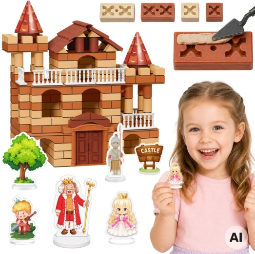 Kit de construction château de conte de fées 3 en 1 (307 pièces)