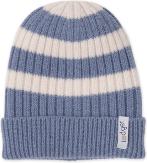 Bonnet en mérinos Lodger stripe stone (3–6 mois)