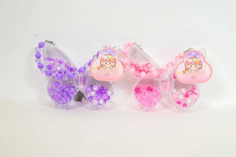 Perles papillon bicolores – 18 pcs en présentoir