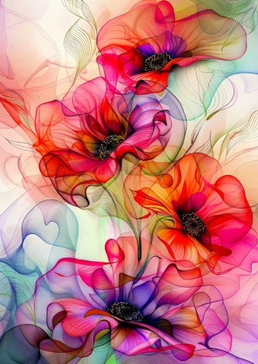Puzzle Enjoy vagues florales multicolores 1000 pièces