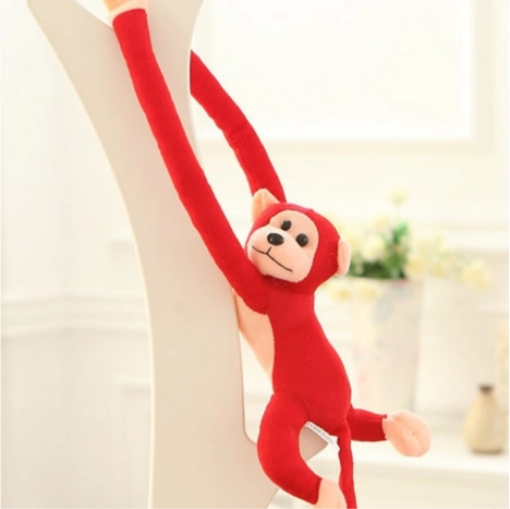 Singe en peluche avec son rouge 80 cm