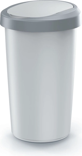 Poubelle avec couvercle basculant 50 l couleur cendre