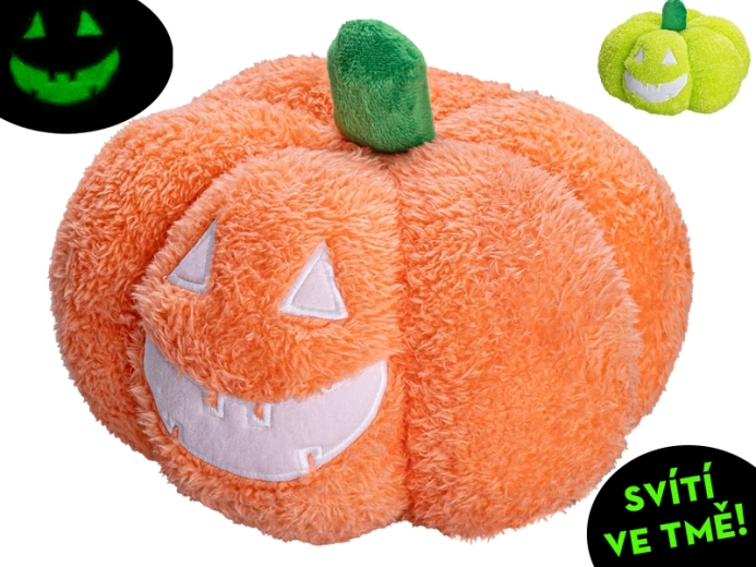 Citrouille en peluche 20 cm lumineuse dans le noir