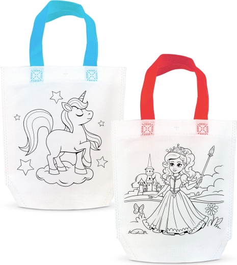 Sac cadeau à colorier avec 4 feutres - 1 pièce
