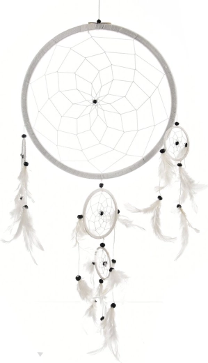 Capteur de rêves blanc 27 × 72 cm