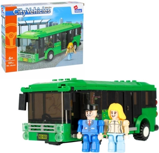 Set de construction bus urbain AlleBlox avec figurines (221 pièces)