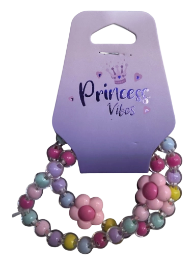 Ensemble PINK de bracelets en perles avec cœurs (2 pcs)