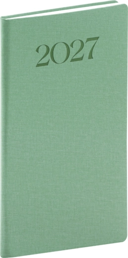 Agenda de poche Notique Biella 2027 vert 9 × 15,5 cm