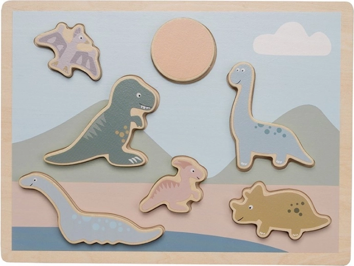 Puzzle encastrable en bois Jabadabado dinosaures