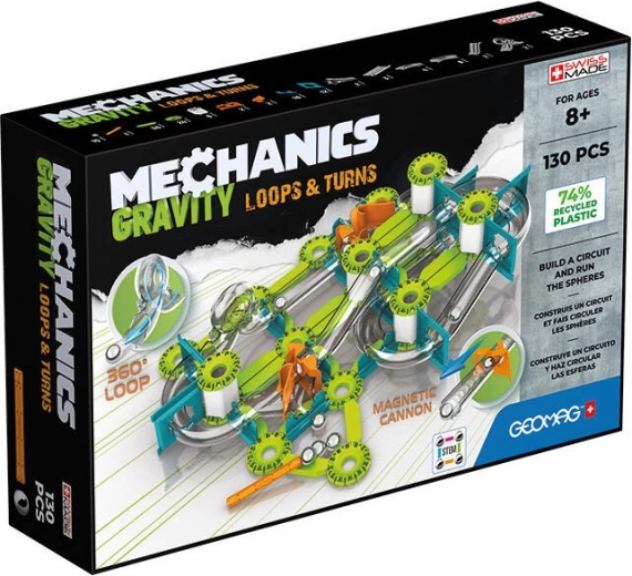 Geomag Mechanics Gravity Loops & Turns jeu de construction magnétique 130 pièces