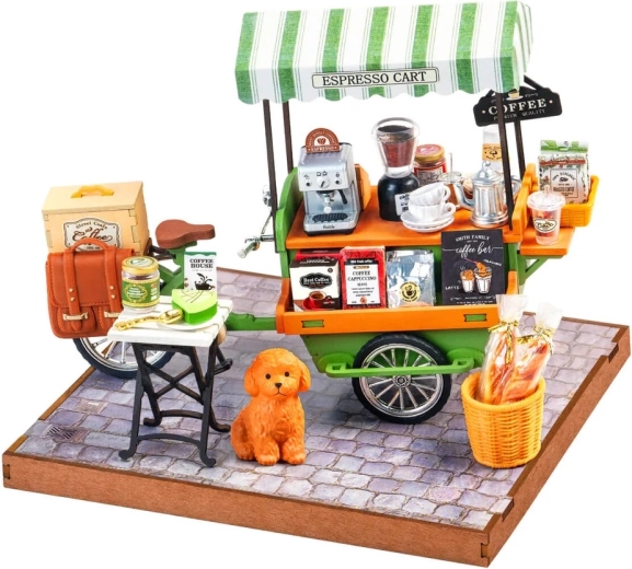 RoboTime Puzzle 3D en bois – chariot à café