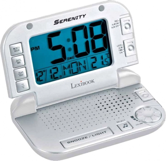 Réveil de voyage avec sons naturels relaxants et écran rétroéclairé