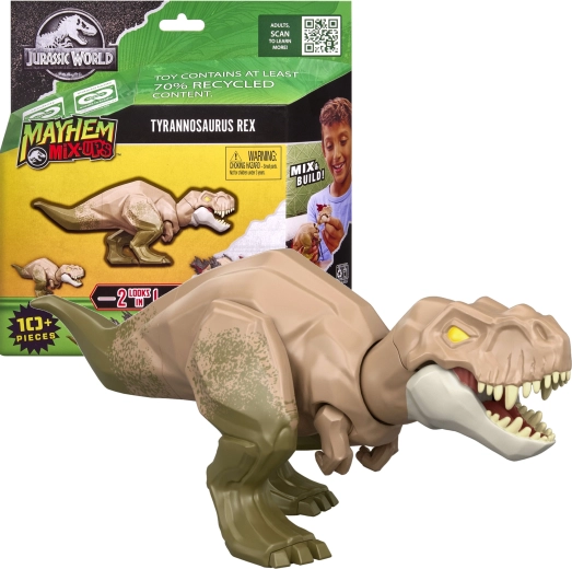 Mattel Jurassic World Mayhem Mix-Ups 2 en 1 figurine de dinosaure Tyrannosaurus rex