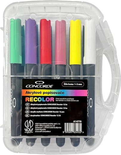 Marqueurs acryliques CONCORDE Recolor, set de 12 pièces