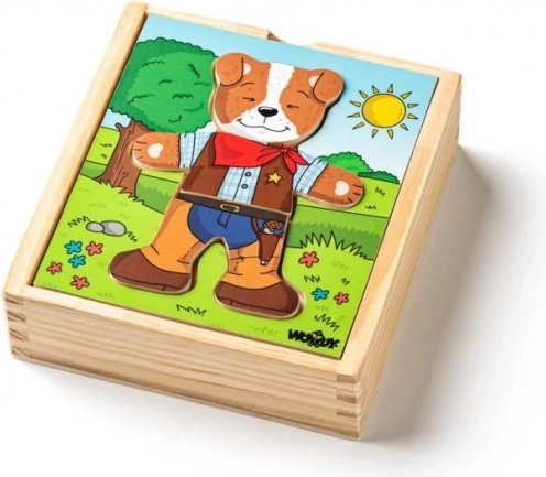 Puzzle à habiller en bois - petit chien