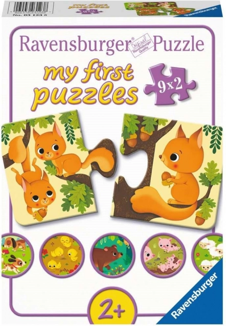 RAVENSBURGER Mon premier puzzle – animaux et leurs petits, 9×2 pièces